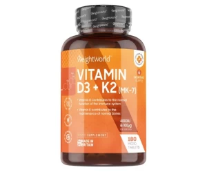 Βιταμίνη D3 4000iu και K2 MK7 100mg WeightWorld 180 caps