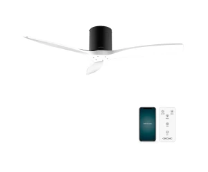 Energy Silence Aero 5500 Aqua Black & White Connected CEC-08514 Ανεμιστήρας Οροφής Διπλής Κατεύθυνσης Με Τηλεχειριστήριο 40W