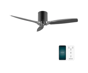 Energy Silence Aero 5285 Black Transparent Connected CEC-08497 Ανεμιστήρας Οροφής Διπλής Κατεύθυνσης Με Τηλεχειριστήριο 40W