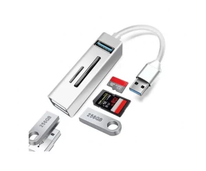 Hub 3 θυρών USB 3.0 με σύνδεση USB-A & Card reader micro SD-SD