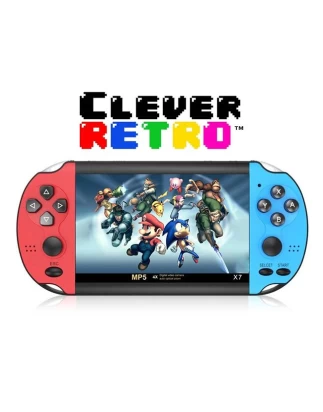  Clever Retro  Φορητή κονσόλα παιχνιδιών  500+ κλασσικά παιχνίδια  Αναπαραγωγή αρχείων βίντεο, μουσικής, φωτογραφίες, Ε  Books  Stereo ηχεία  Οθόνη LCD 4.3″ ίντσες  Εσωτερική μνήμη 8gb  Θύρα Αudio jack 3.5mm για σύνδεση ακουστικών (περιλαμβ