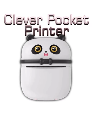 Clever Pocket Printer  Mini ασπρόμαυρος φορητός εκτυπωτής  Θερμική ασπρόμαυρη εκτύπωση χωρίς μελάνι  200DPI  1000 mAh Μπαταρία λιθίου  Φόρτιση με καλώδιο MicroUSB  Χαρτί εκτύπωσης: 57X30mm ΜΑΥΡΟ