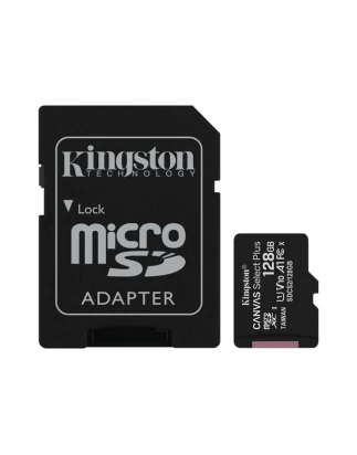 Κάρτα μνήμης Kingston Canvas Select Plus microSDXC 128GB Class 10 U1 V10 A1 UHS-I με αντάπτορα και με Android A1 Performance Class