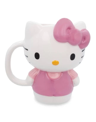 Κεραμική Σανρίο 3D Hello Kitty Full Body Bow Ροζ Μωβ Ψηλή κουπα 400ml 