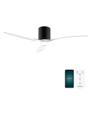 Energy Silence Aero 5500 Aqua Black & White Connected CEC-08514 Ανεμιστήρας Οροφής Διπλής Κατεύθυνσης Με Τηλεχειριστήριο 40W